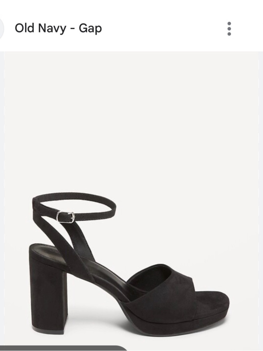 Black Faux Suede Platform Heels with Ankle Strap NWOT